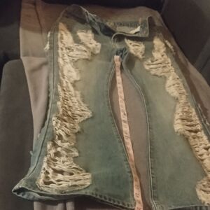 Distressed Blue Jeans